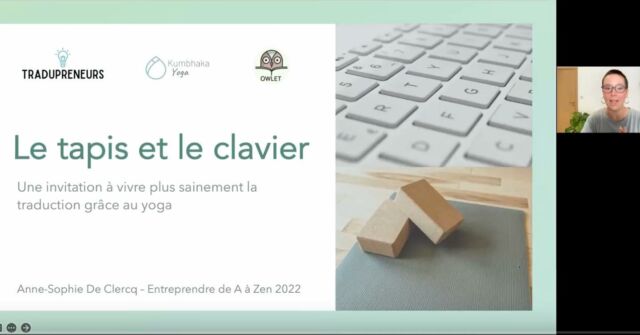 Plus que quelques heures pour visionner l'atelier 🧘 #Yoga et #Traduction 💻 qu'Orane Desnos et Gaële Gagné m'ont invitée à enregistrer pour fêter l'anniversaire de @tradupreneurs dans le cadre de leur conférence en ligne Entreprendre de A à Zen !

👉 Pas encore reçu le lien ? Tu peux toujours t'inscrire ici : https://www.tradupreneurs.fr/inscription-conference-2022/

La suite du programme ? Stratégie demain, communication vendredi.

Ne te prive pas, c'est gratuit 😊