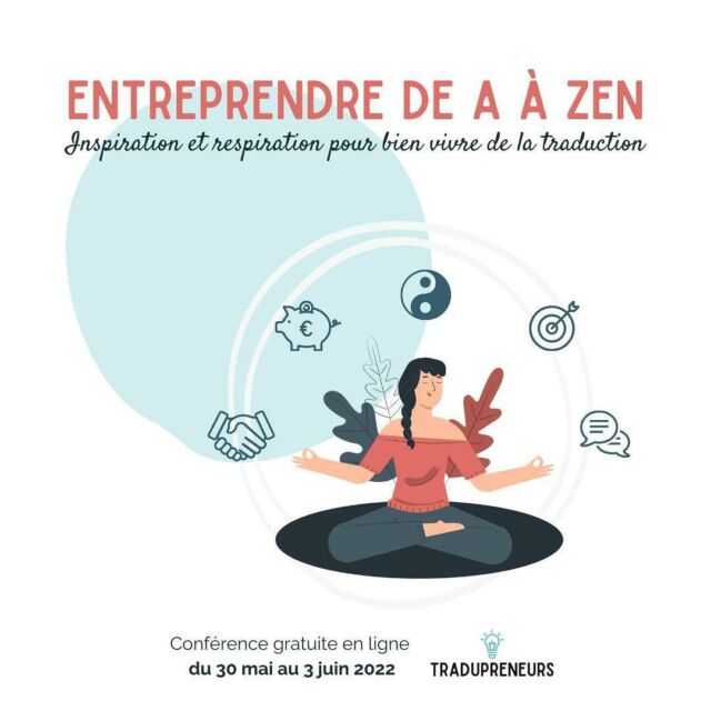 Toute cette semaine, @tradupreneurs fête son premier anniversaire avec une super conférence en ligne pour toi qui traduis ! Un atelier et un panel par jour pour mieux vivre sa carrière de traduction de A à Zen 🥰
Si ce n’est pas encore fait, pense à t’inscrire pour ne rien louper… Demain, j’entrerai en piste pour un atelier #yoga et #traduction, ça te dit ?